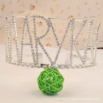 Letter Crown Rhinestone Tiara Crystal Girls Crowns For Party
